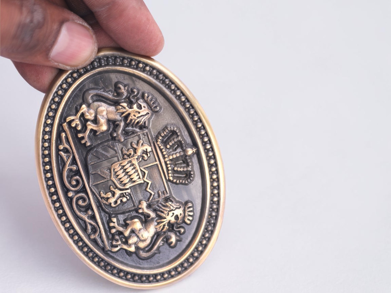 Western Belt Buckle With Handmade Leather Strap | Royal Lion Design