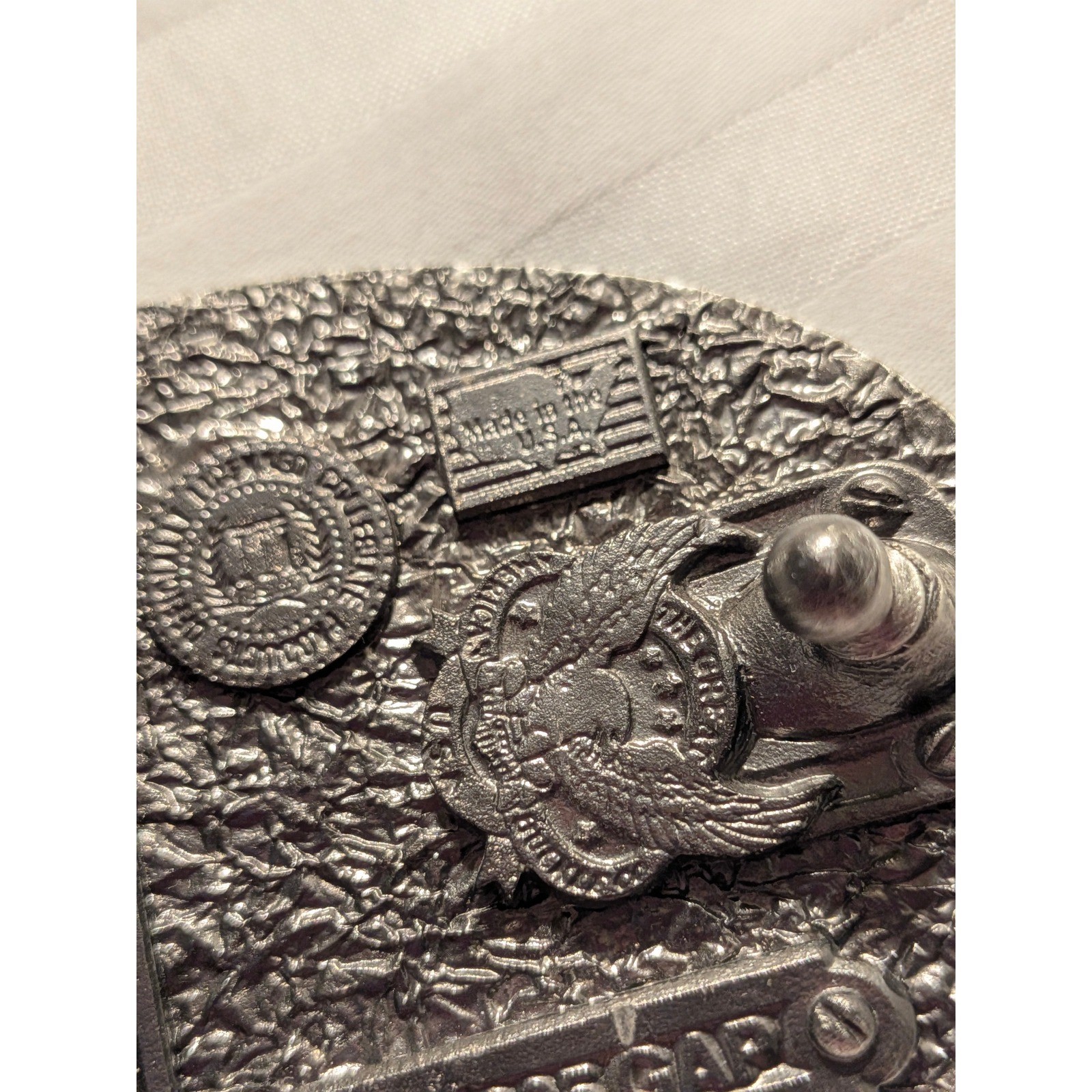 Vintage GAP Belt Buckle Air Force Academy USA 90s Collegiate Pewter Oval Buckle