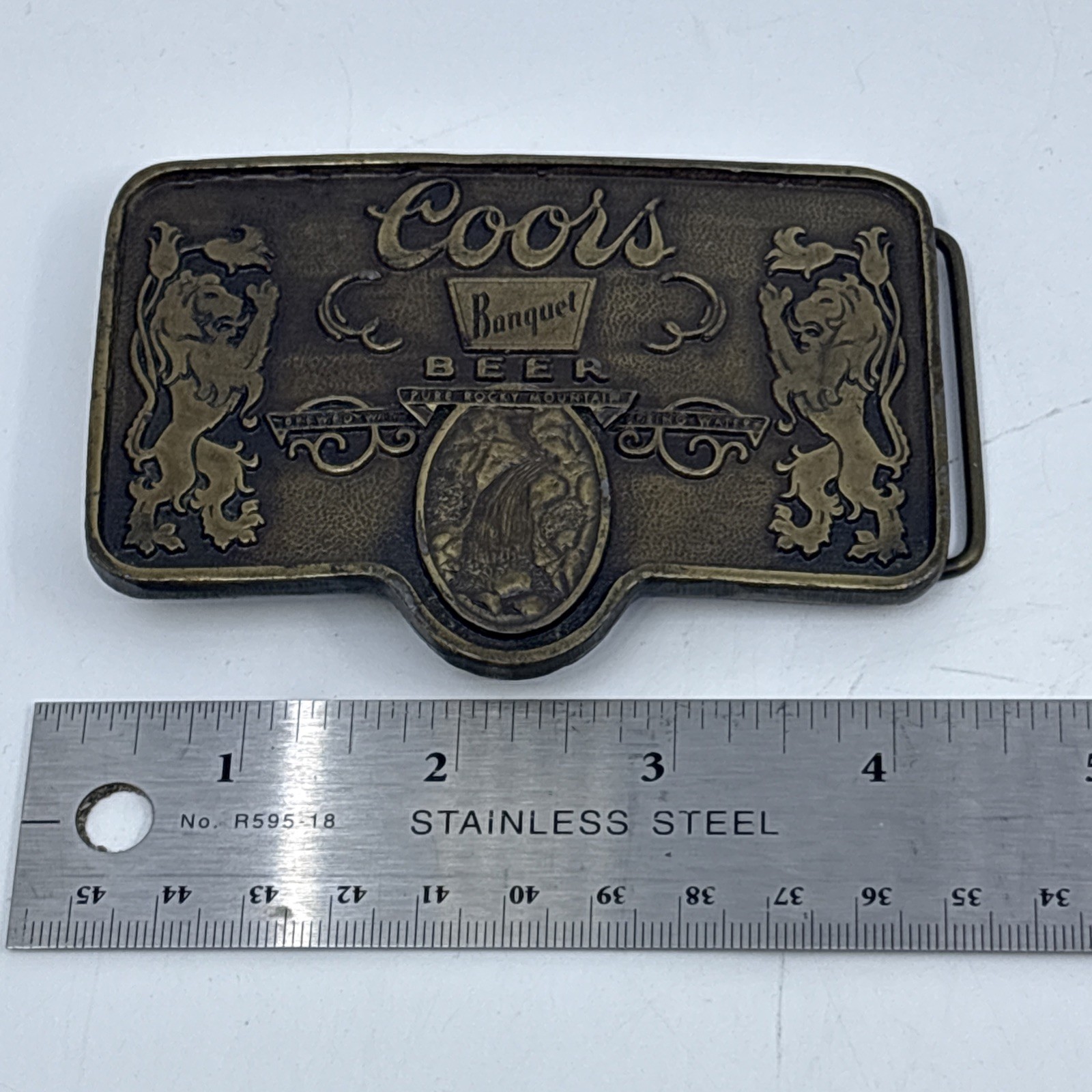 Vintage Coors Banquet Beer Adolph Coors Company Colorado Brass Belt Buckle