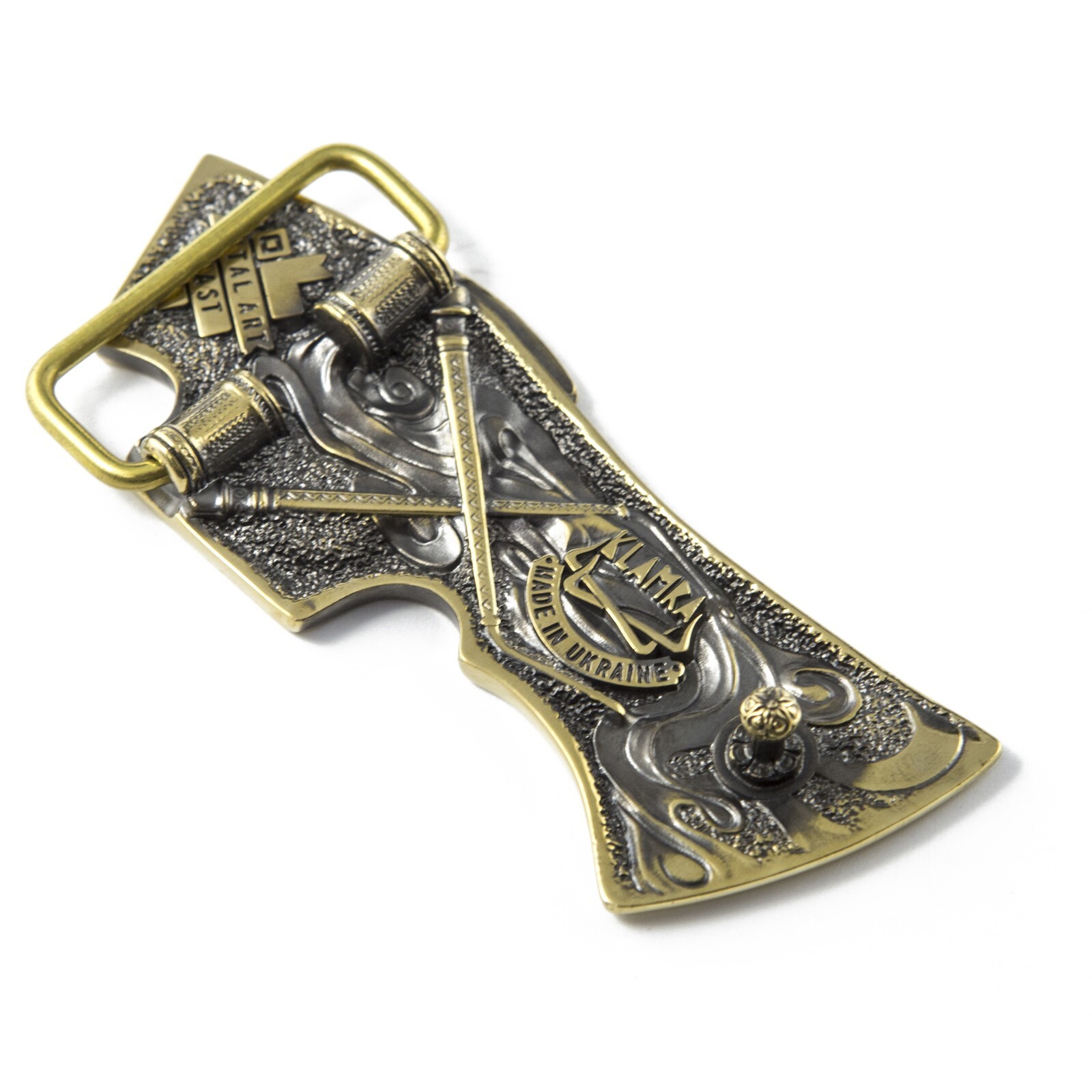 Brass belt buckle Bartka, Handmade Ukraine Ax belt buckle, Solid brass ax buckle