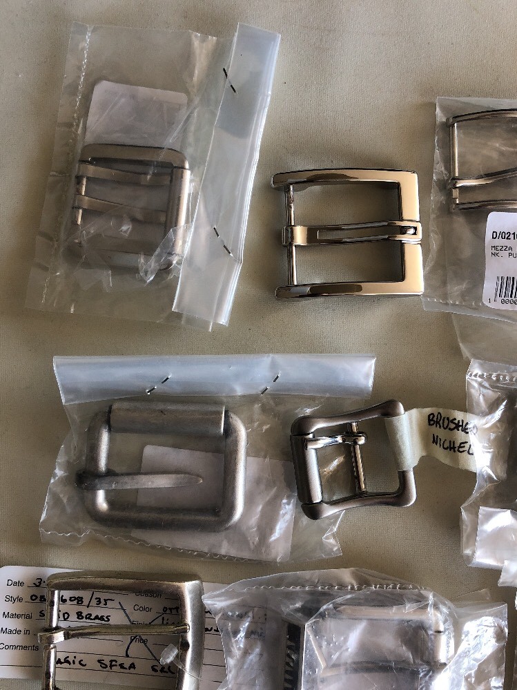 Lot of Belt Buckles Assorted Sizes All Metal Different Finishes (17 total) Craft