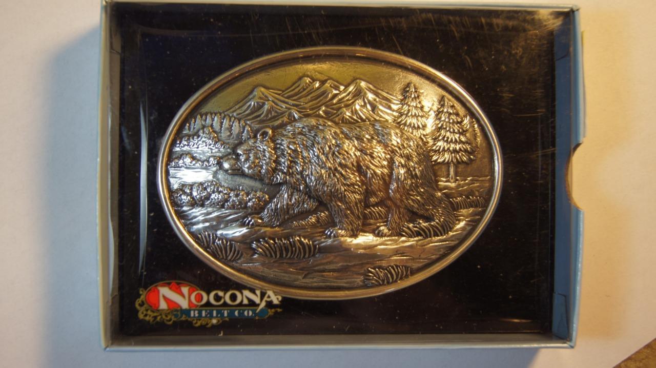 Nocona OVAL ANTIQUE SCROLL Grizzly Bear BUCKLE Belt Buckle 37045