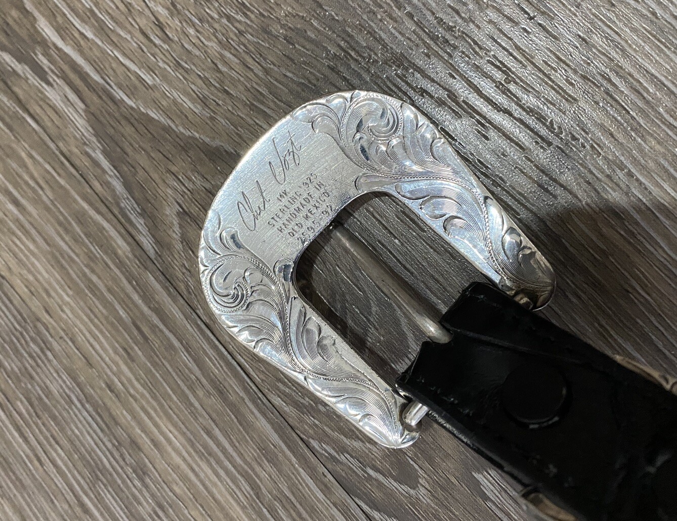 Rare Chet Vogt 14k .925 Sterling Belt Buckle Set XL cowboy Star BLK ✅