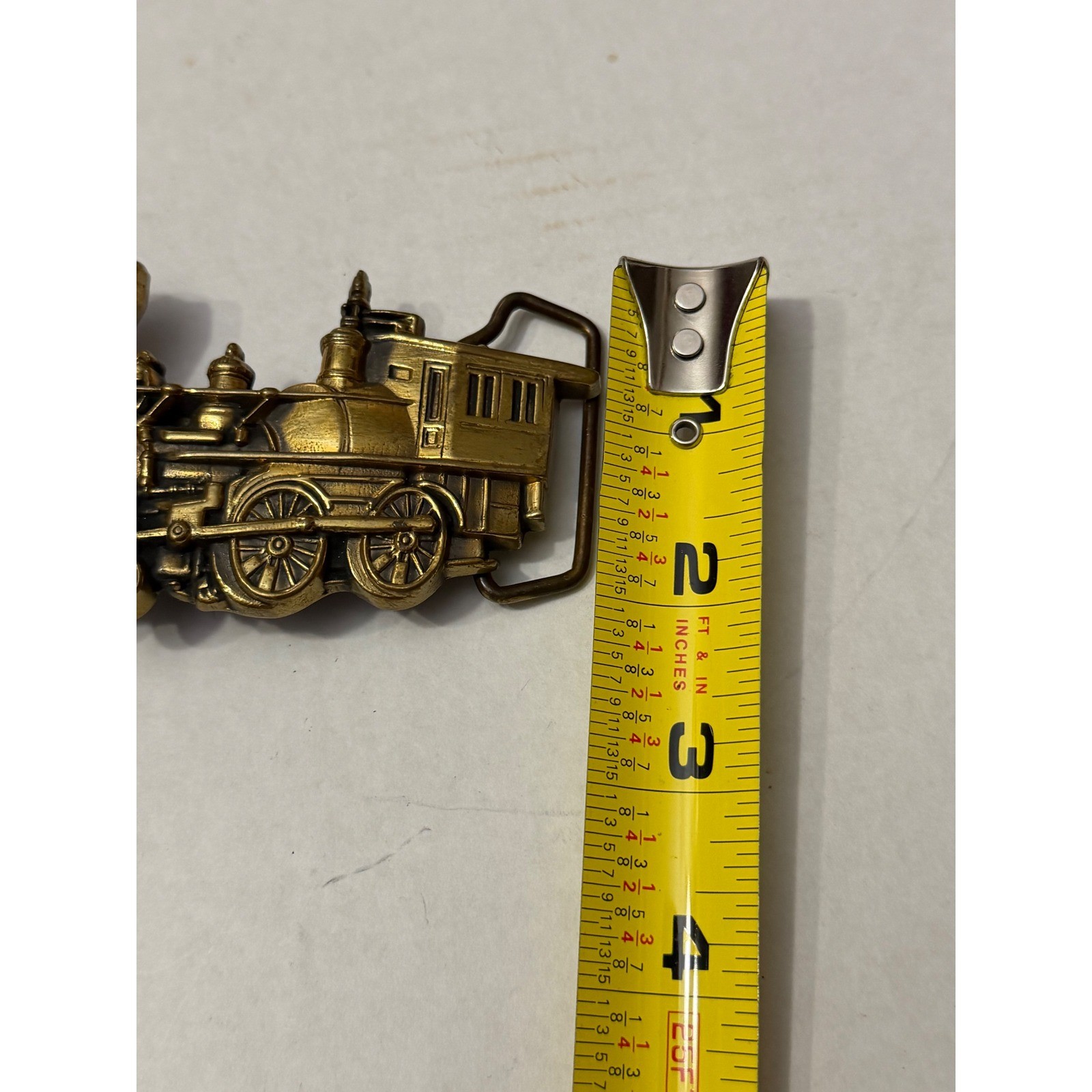 Baron Buckles Solid Brass Steam Locomotive Train Belt Buckle 6101 1978