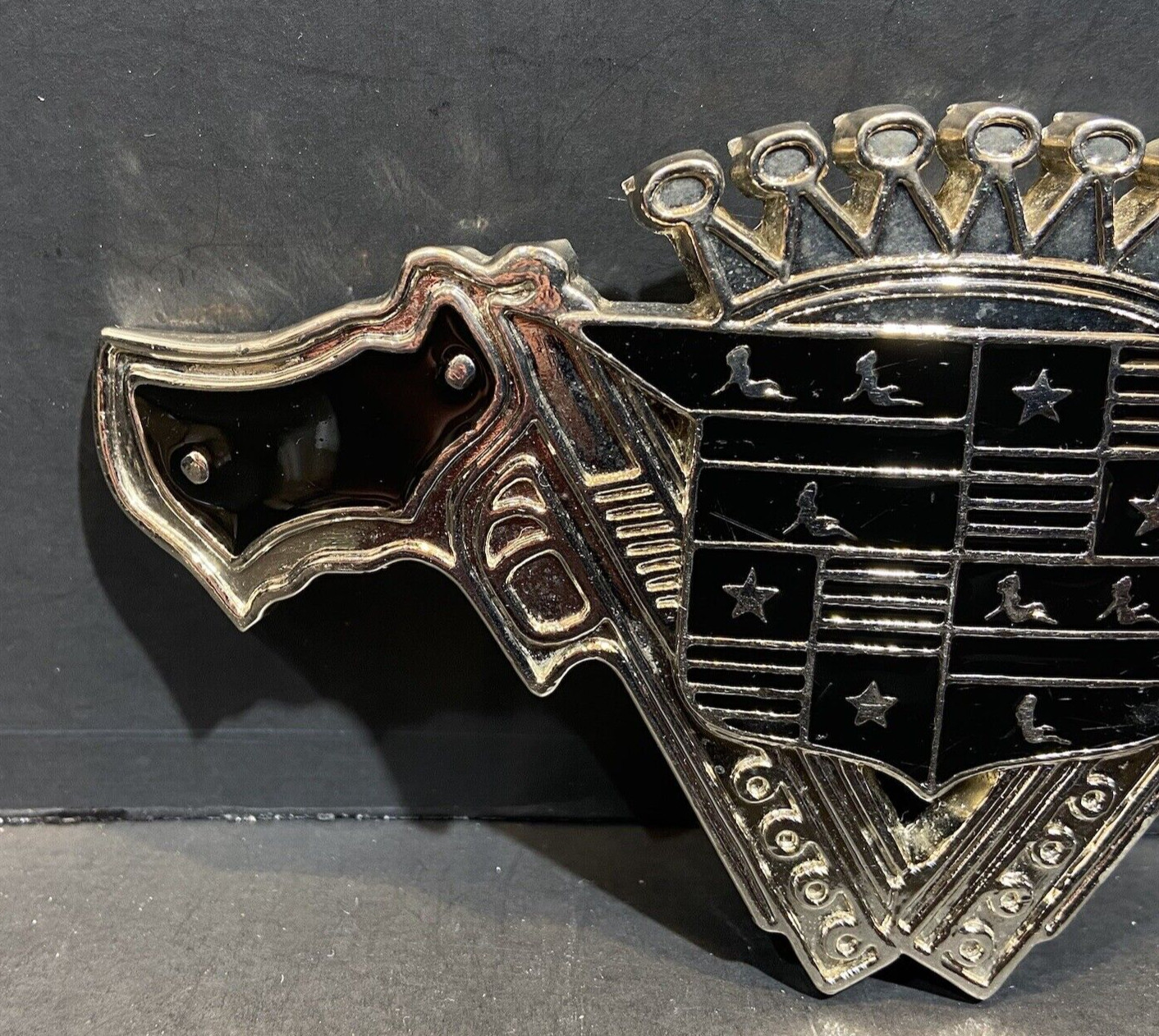 187 Inc Belt Buckle Guns Crest Emblem Black Enamel Silver Tone w/ Bottle Opener