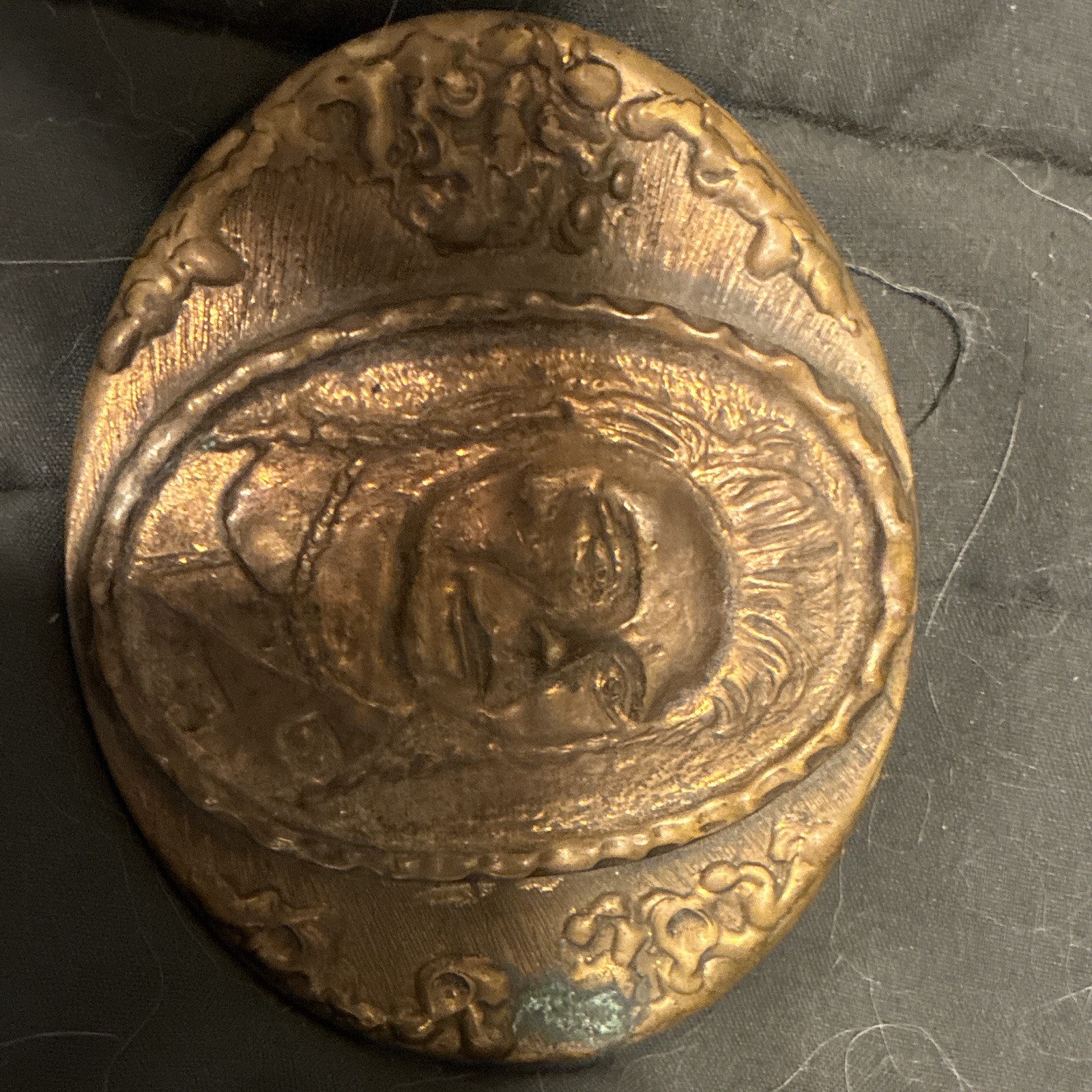 Vintage Lot of 3 Gold Tone Metal Clip Belt Buckles FAMOUS INDIAN COLLECTION.