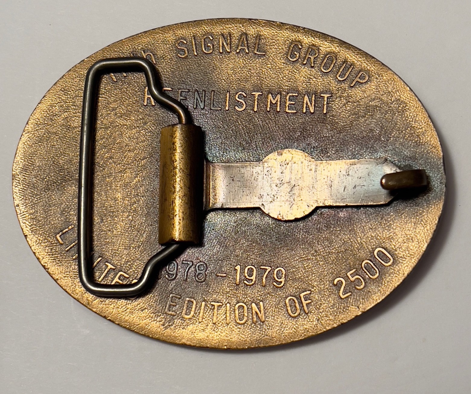 VTG Belt Buckle Fort Huachuca Arizona 11th Signal Group Reenlistment Ltd Edition