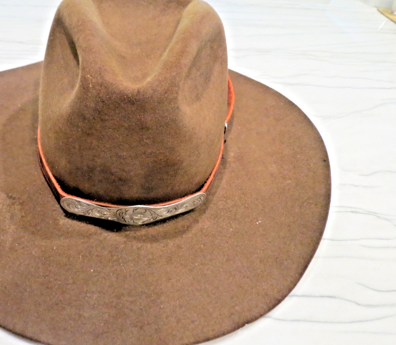 Sterling Silver Southwestern Hand Tooled Concho Hat Band #5