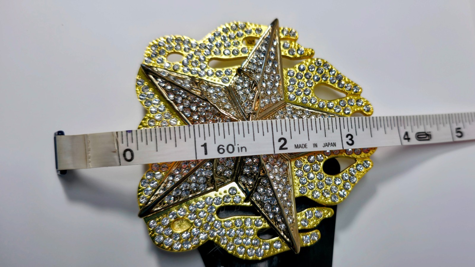 HotBuckles Western 3D Texas Lone Star Rhinestone Belt Buckle – NOS