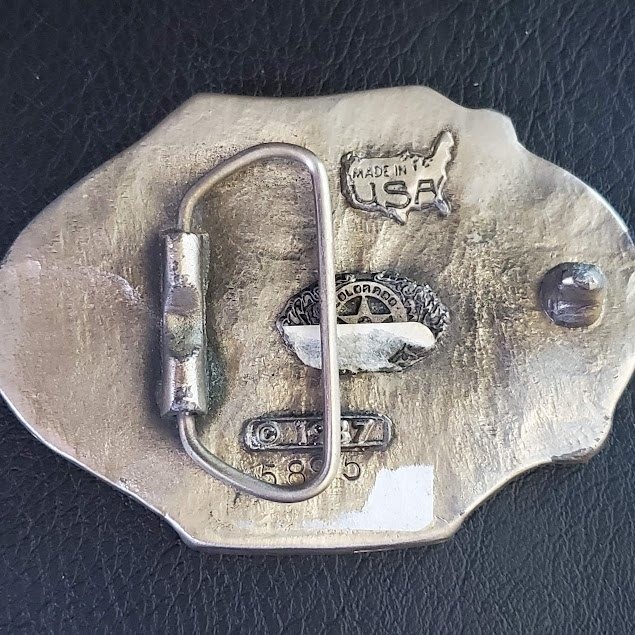 1987 Colorado Silver Star Yellowstone Eagle Belt Buckle Silver Tone USA Made