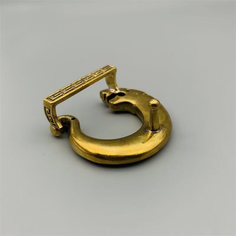 Dragon patterned belt buckle, pure copper smooth buckle accessory, brass
