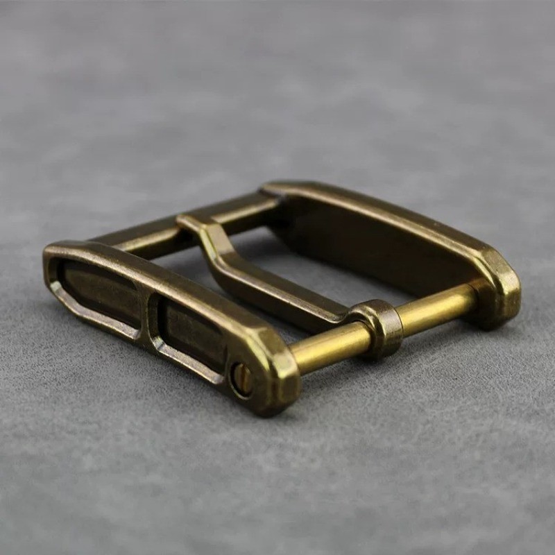 Men Replacement Brass Single Prong Square Belt Buckle 3.8cm Wide Belt