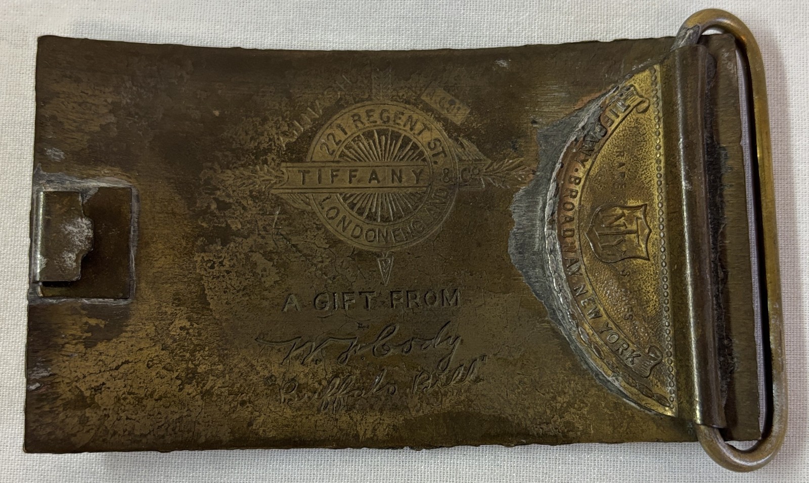 WINCHESTER BRASS BELT BUCKLE ~ AJ Nash Tiffany Buffalo Bill