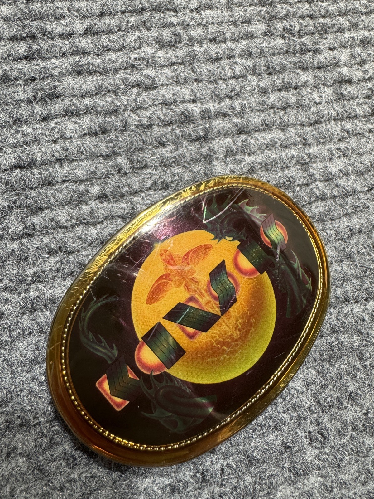 Vintage Kansas Band Belt Buckle 70s Rock Point Of Know Return Pacifica Mfg.