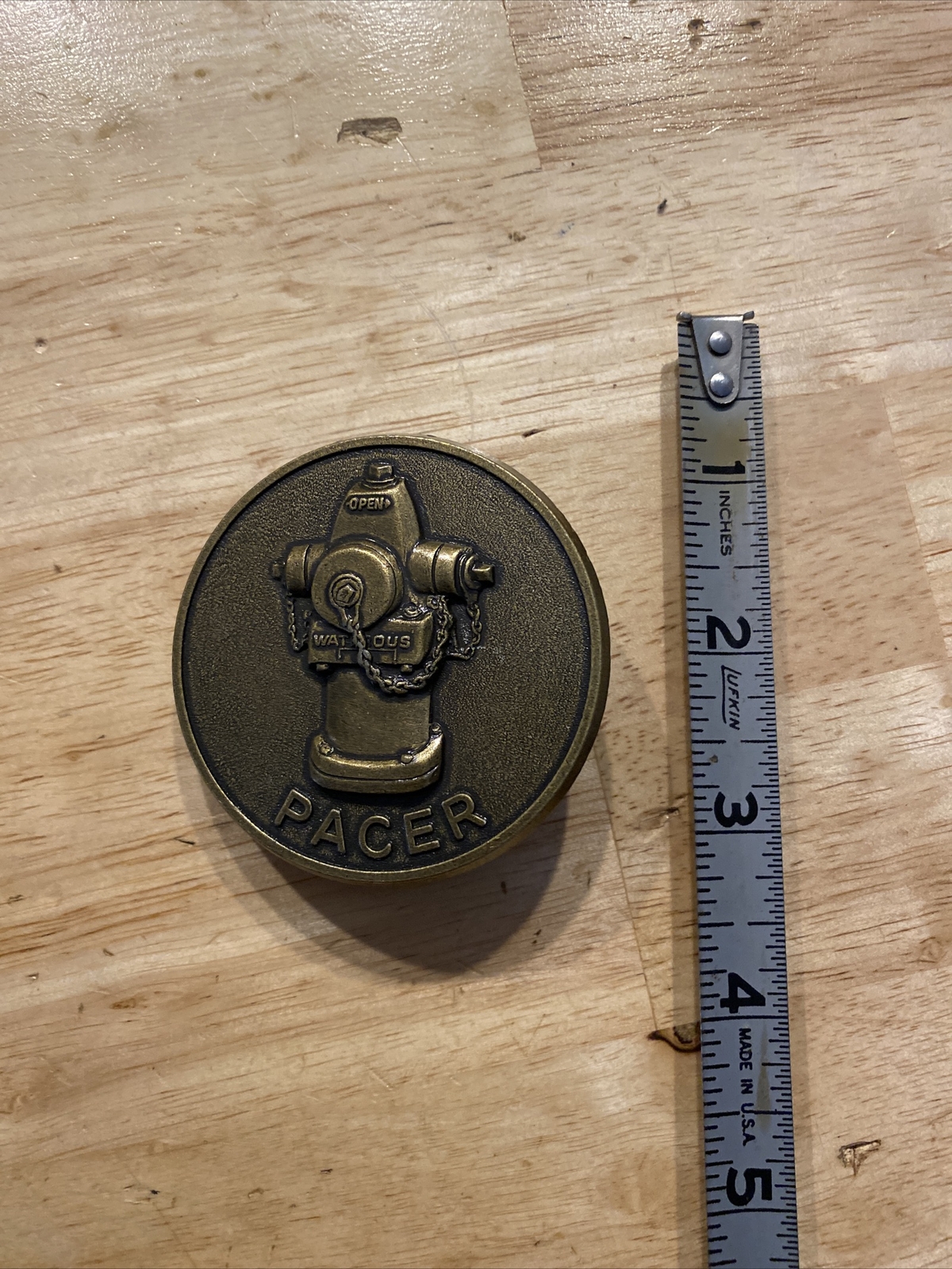 Pacer Vintage Belt Buckle Firefighter 🔥 Fire Hydrant METAL Collector Patina