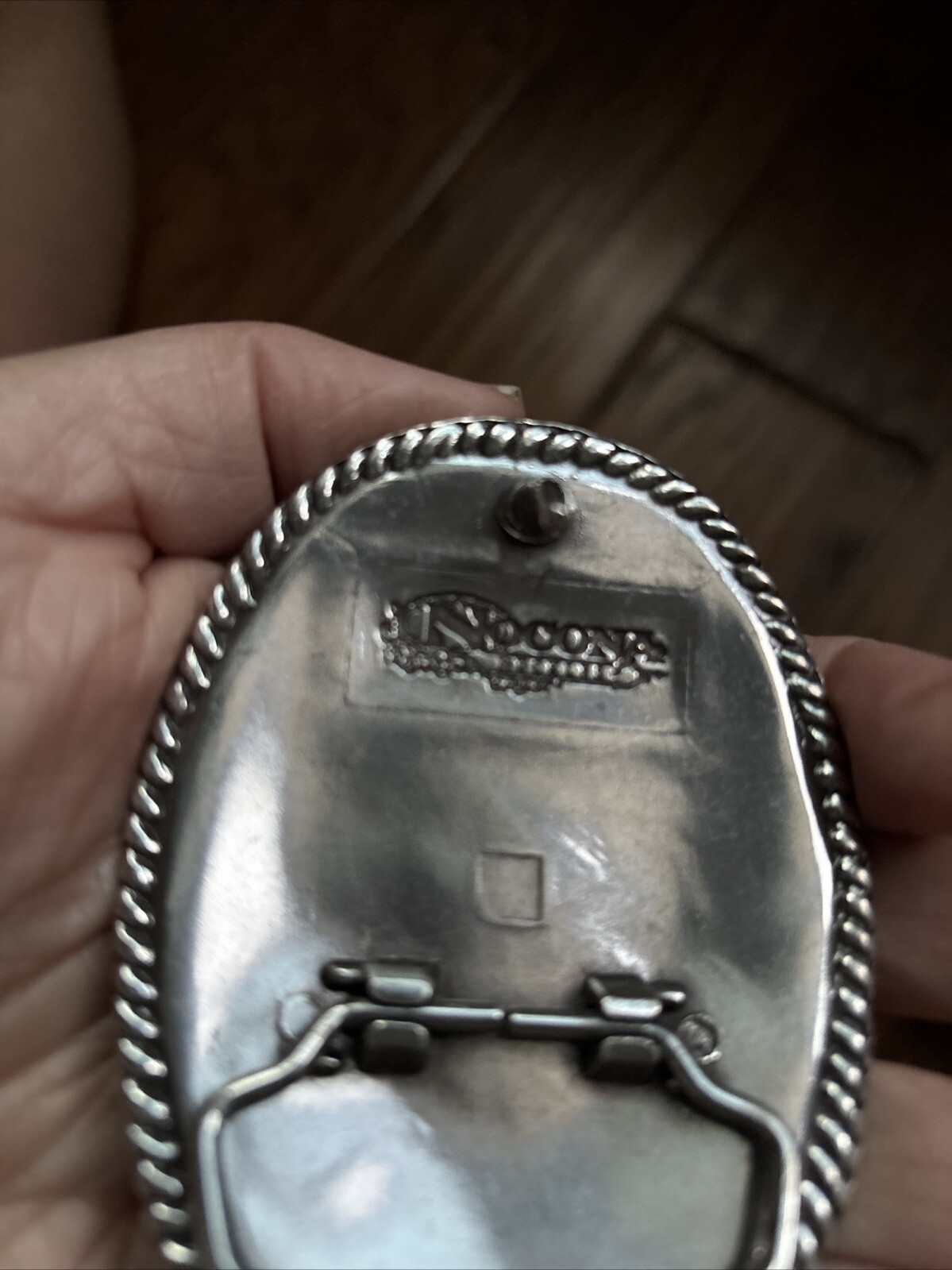 Nocona M&F Western Oval Floral Scroll Belt Buckle 37222 Silver