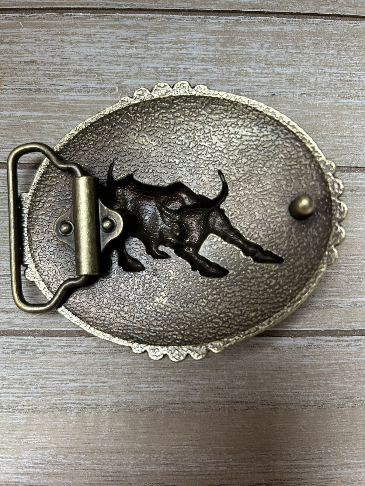 Western Men’s Embossed Belt Buckle Cow Head Cowboy Belt Perfect Birthday Gift