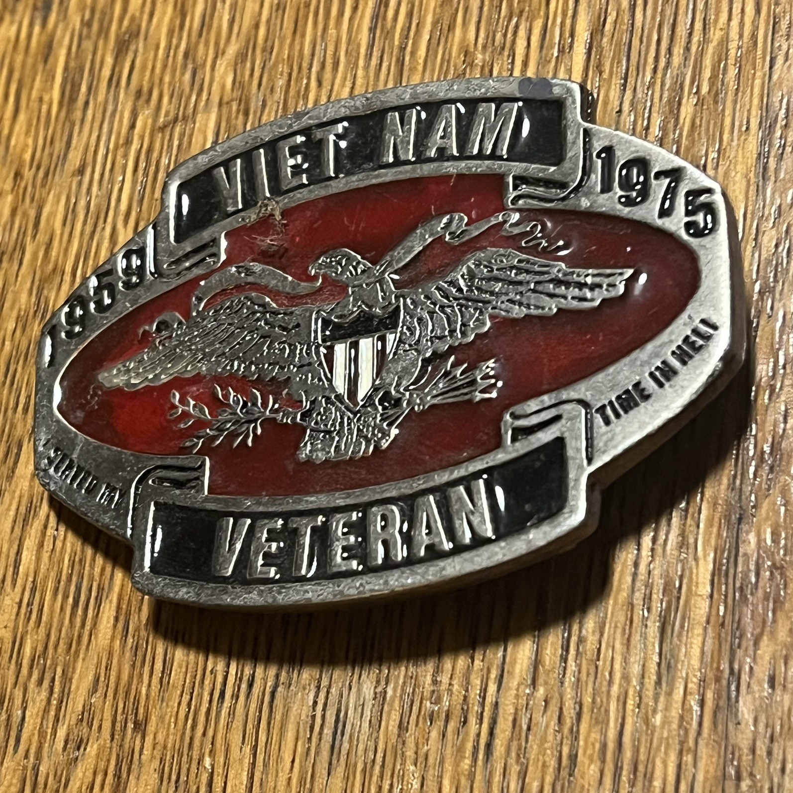 *Missing Pin* Vintage 1959-1975 Vietnam Veteran Belt Buckle Display Project B29