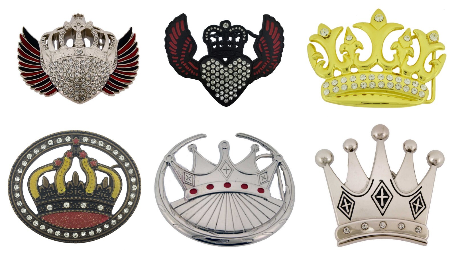 Crowns Belt Buckle Royal Rhinestone Wedding Mens Womens Fashion Costume Western