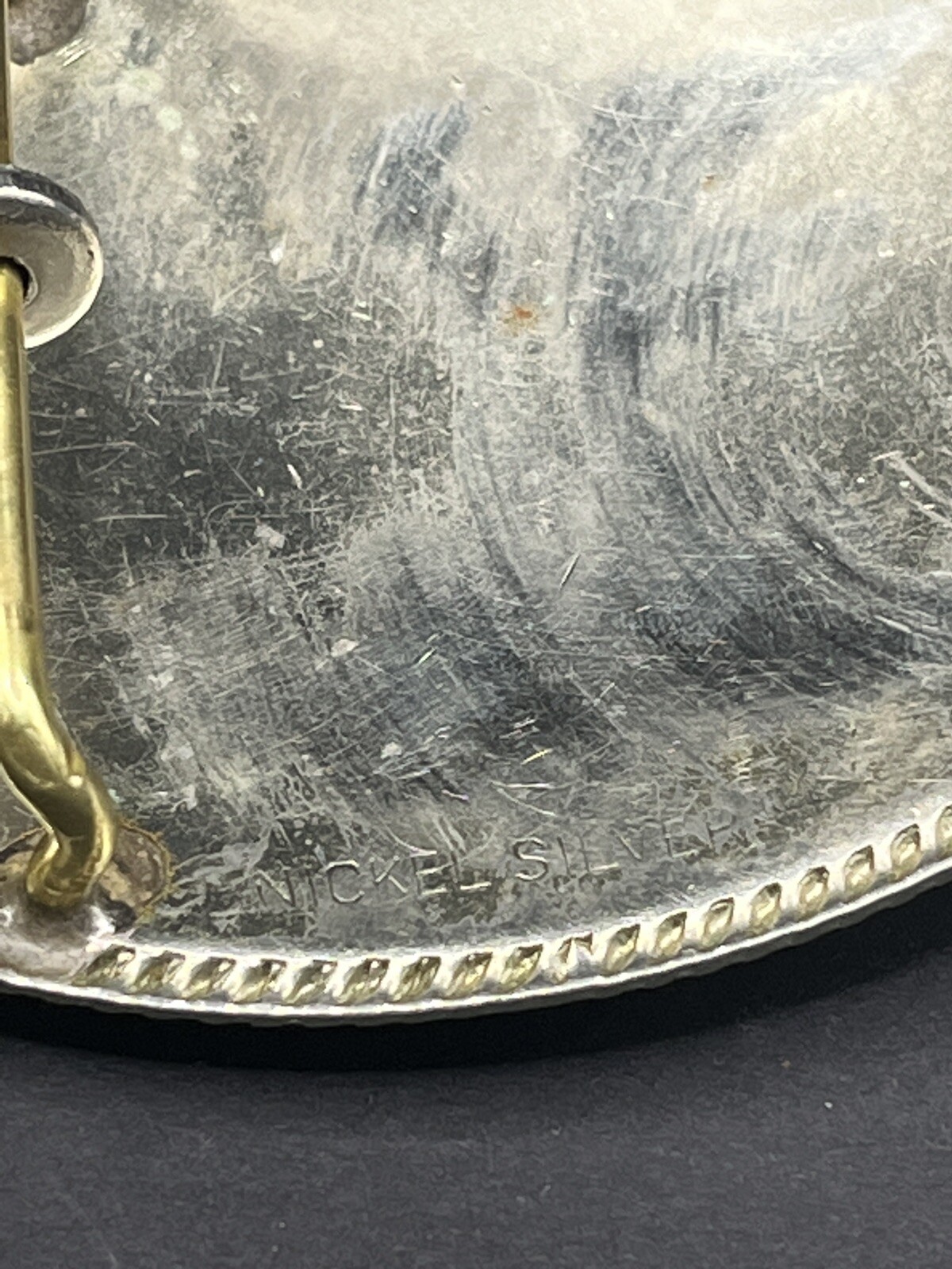 Vintage Metal Belt Buckle, Nickle Silver, Barrel Racing, Horse, Rodeo – Shines