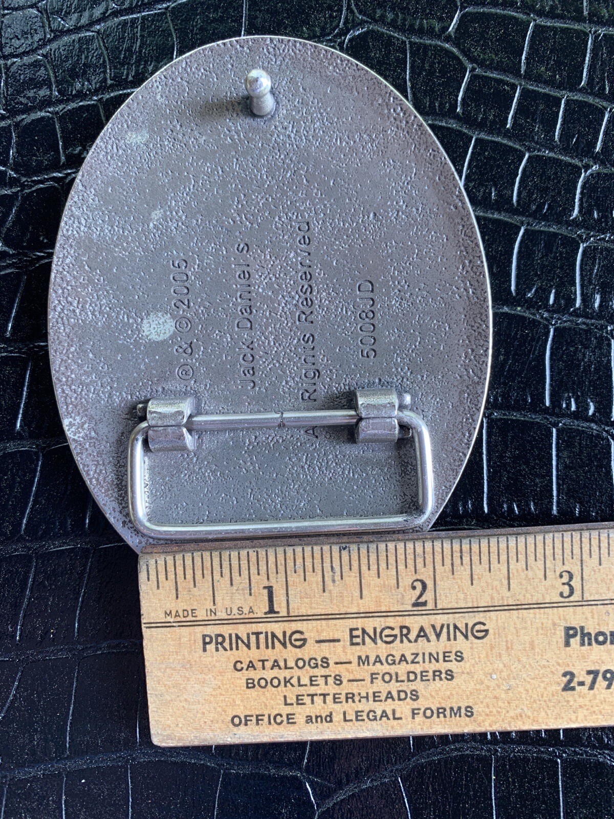 Jack Daniel’s Belt Buckle Old No. 7 Silvertone Oval Chunky 4” X 3” 2005 1.75”