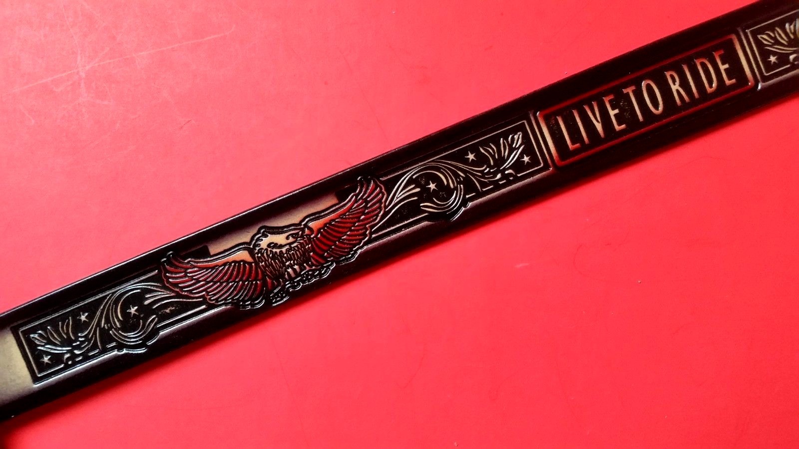 LIVE TO RIDE Leather Belt & Epoxy LTR Buckle (28&Prime;-54&Prime; waist) FAST DELIVERY!