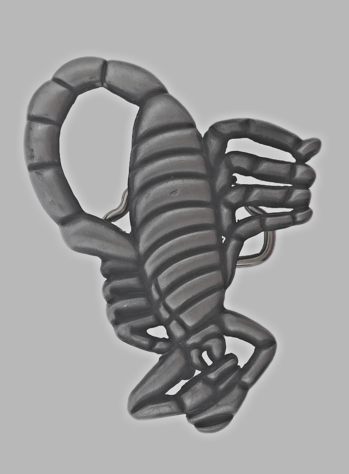 Scorpion Belt Buckle Zodiac Vintage Men Antiqued Brushed Gray Metal Western Gift