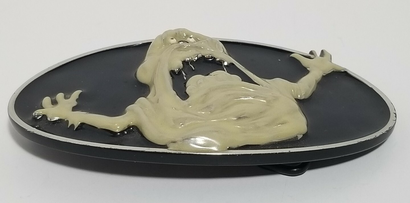 2010 GHOST BUSTERS THE MOVIE Slimer BELT BUCKLE -Slimer Glows In The Dark