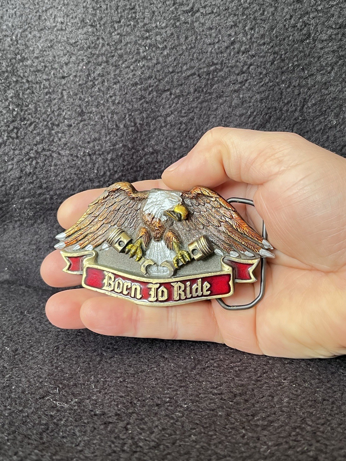 Vtg Bikers 1991 Born To Ride Eagle The Great American Buckle Co. USA #1992