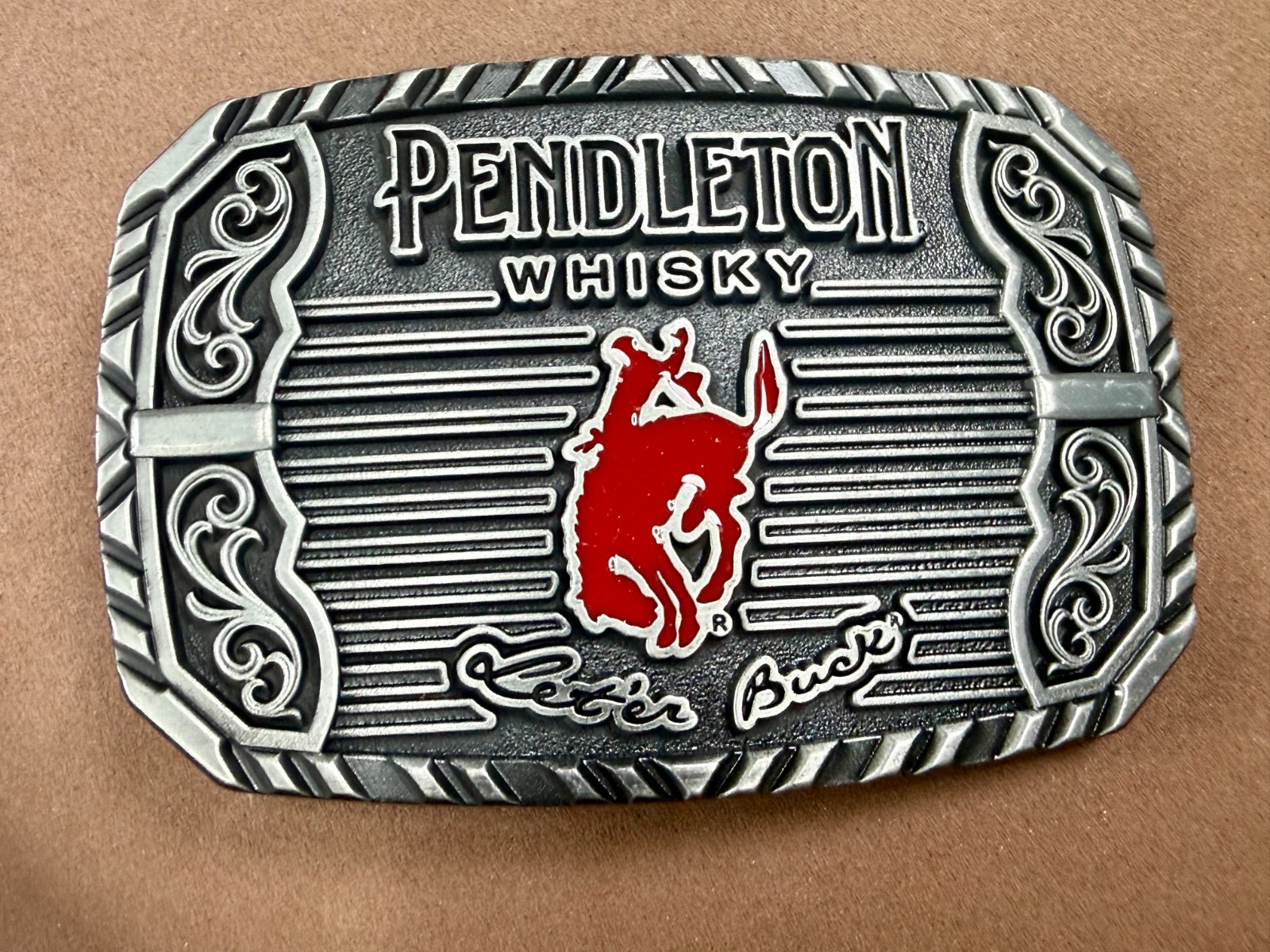 2025 Pendleton Whiskey Let&rsquo;er Buck Rodeo Cowboy Montana Silversmiths Belt Buckle