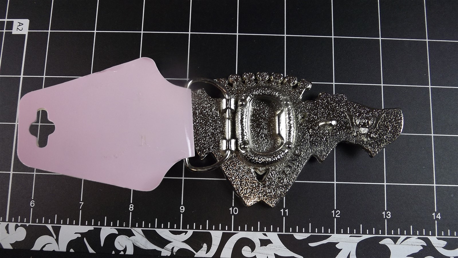 Collectible BRIGHT Finish STAINLESS STEEL Belt Buckle « PINK ENAMEL-PISTOLS »