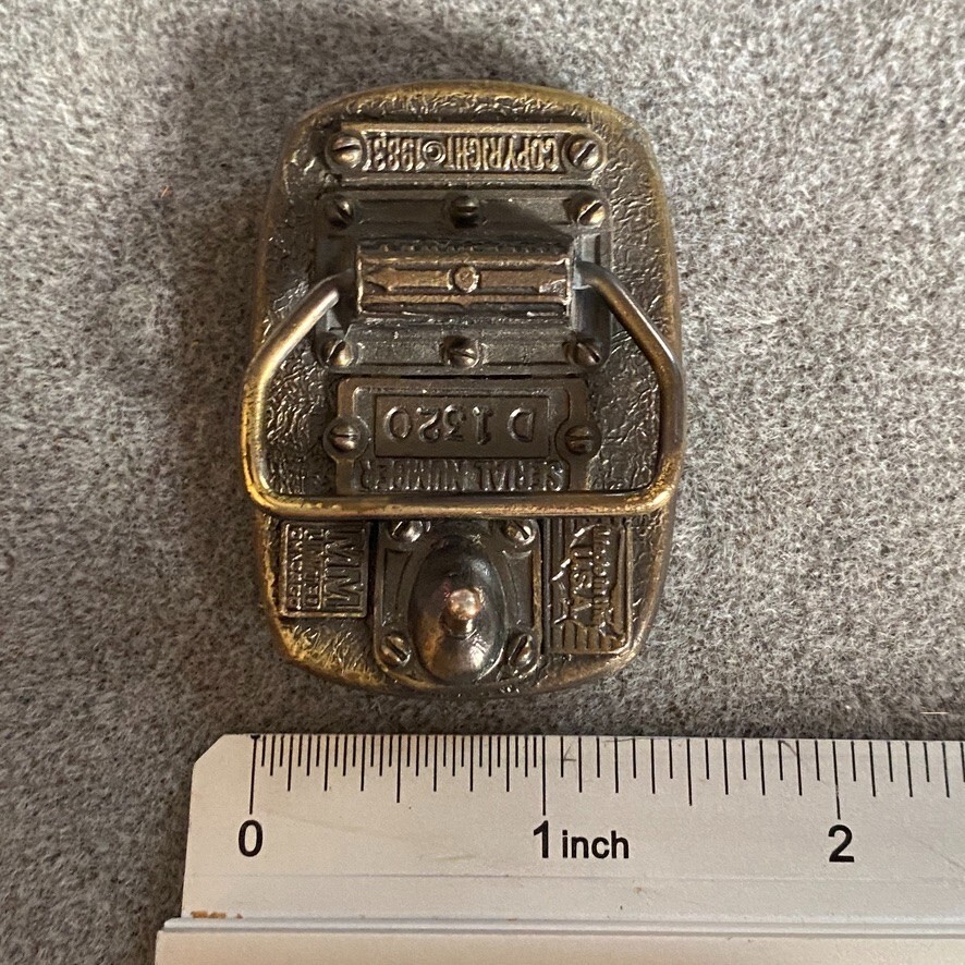 Steam Locomotive 17 Belt Buckle 2 x 1 1/2 Brass and Enamel Finish MM Limited