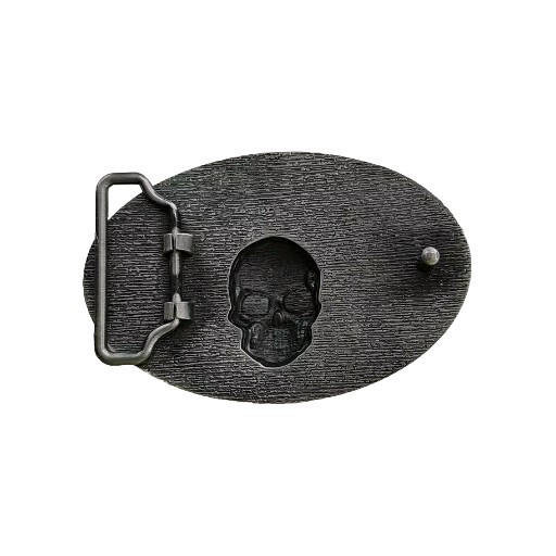 Skull & Crossbones Gun & Bullets Handcuffs Belt Buckle Fits Belt 1.5&Prime;