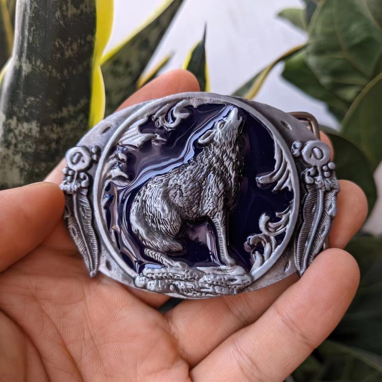 Howling Wolf Buckle – Western Cowboys Belt Buckle – Mens Womens Belt Buckle
