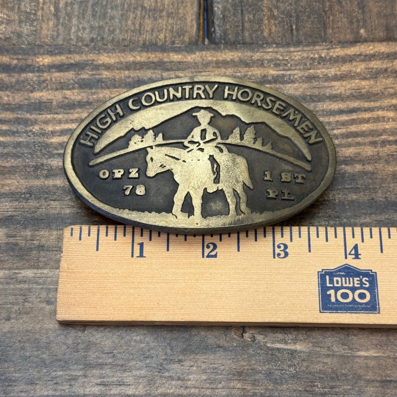 Vintage High Country Horsemen 1978 1st Place Brass Belt Buckle Cowboy Western