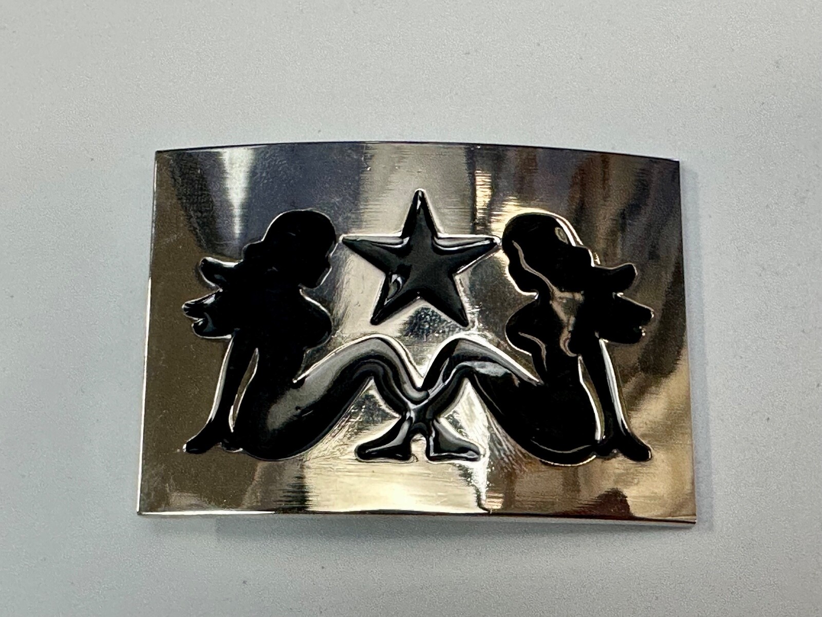 DOUBLE Sexy Mudflap Girl Truckers Silhouette Polished Reflective belt buckle