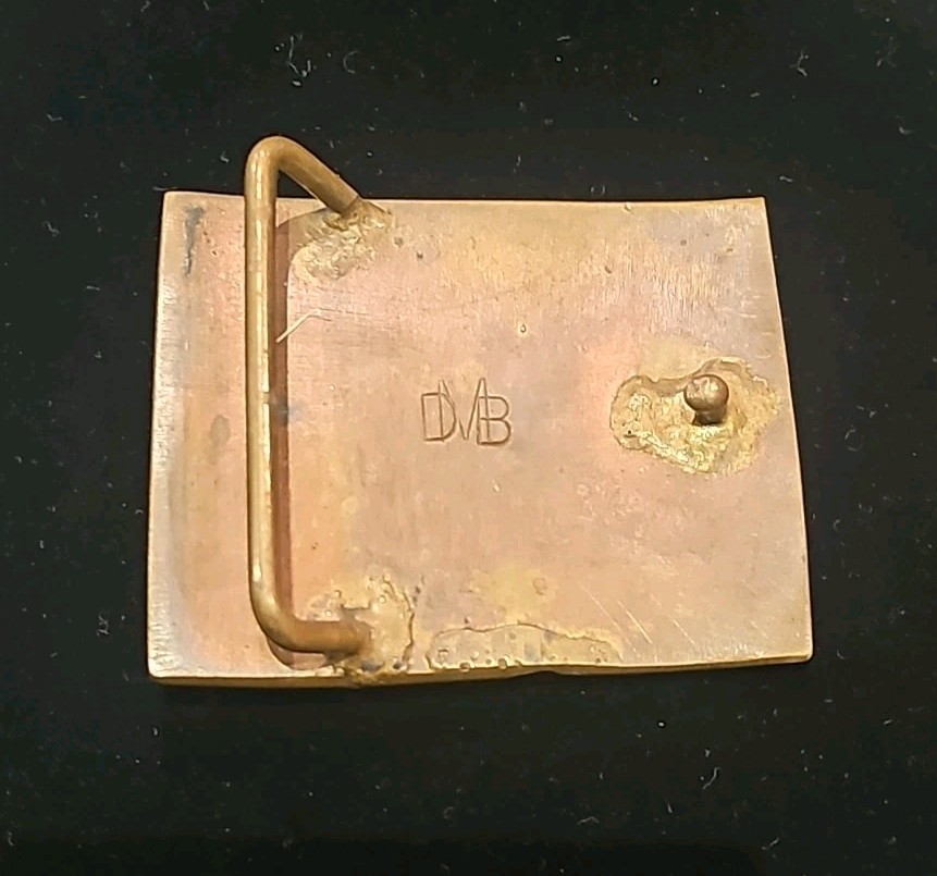 Vintage 1984 David Mills Bowman Handmade Designer Belt Buckle Free shipping