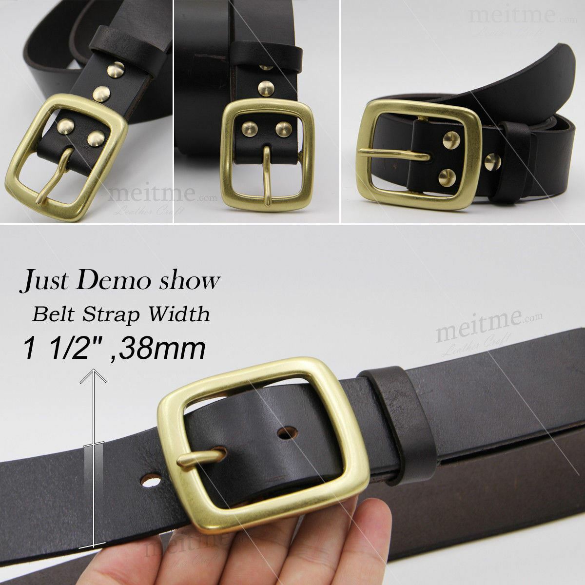 Heavy Duty Roller Belt buckle Solid Brass Single Prong Belt Buckle 1 1/2&Prime;38mm