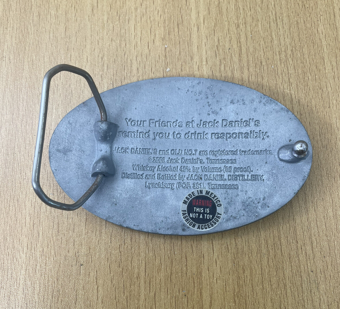 Jack Daniels Old No. 7 Whiskey Belt Buckle 2008