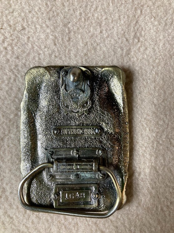 Belt Buckle 1986 USA American Firefighter « No Sleep Tonight » Brass, Enamel