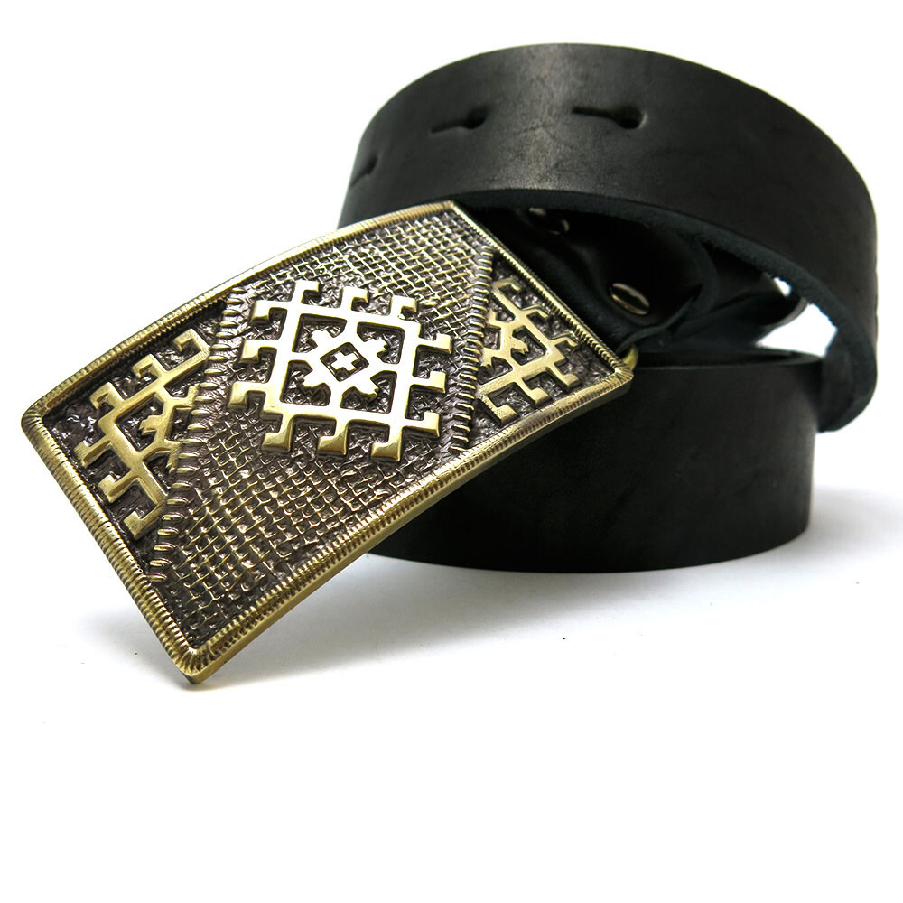 Brass belt buckle Ancient Scandinavian Slavic Solar symbol, Ancient Pagan sun