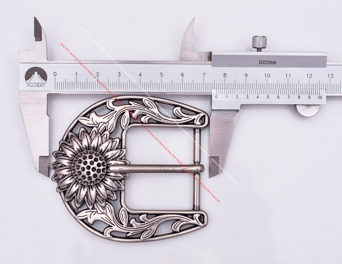 Western Cowboy Sun Flower Single Prong Wide Pin Belt Buckle Replacement fit 38mm