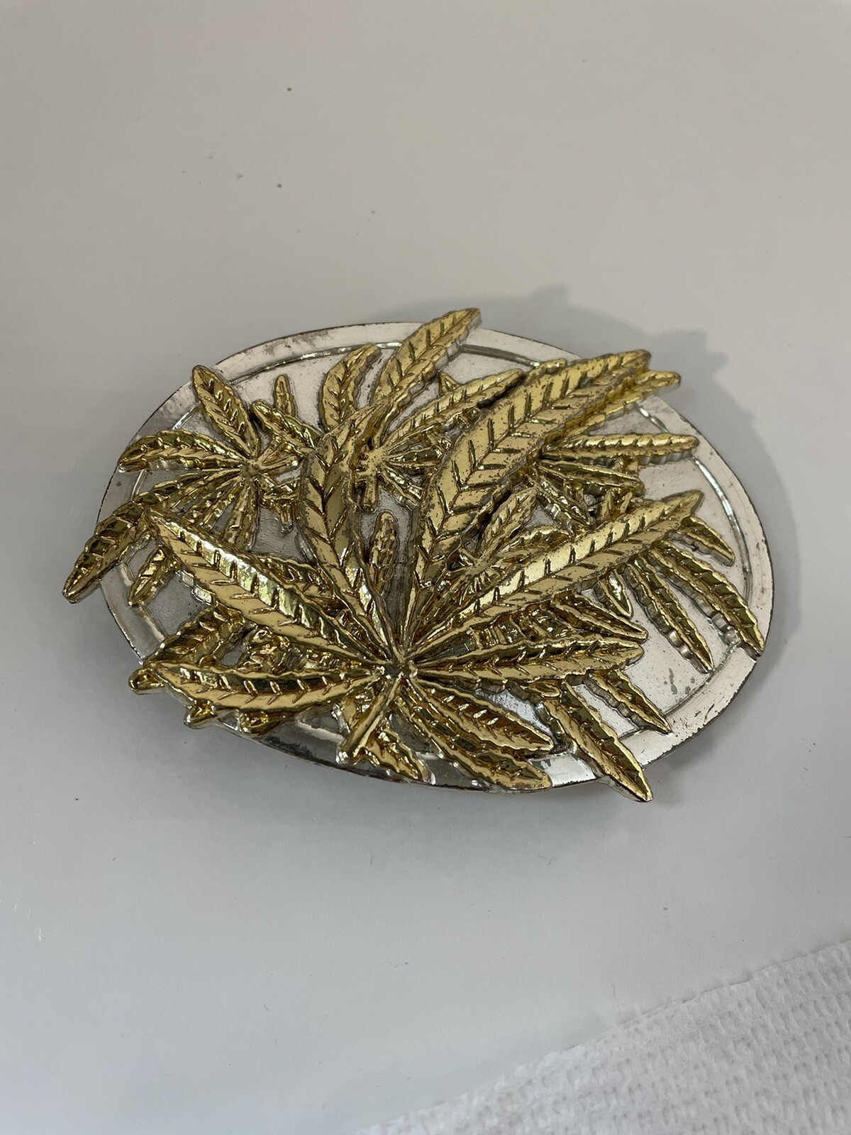 MARIJUANA POT LEAF Belt Buckle–used no marking