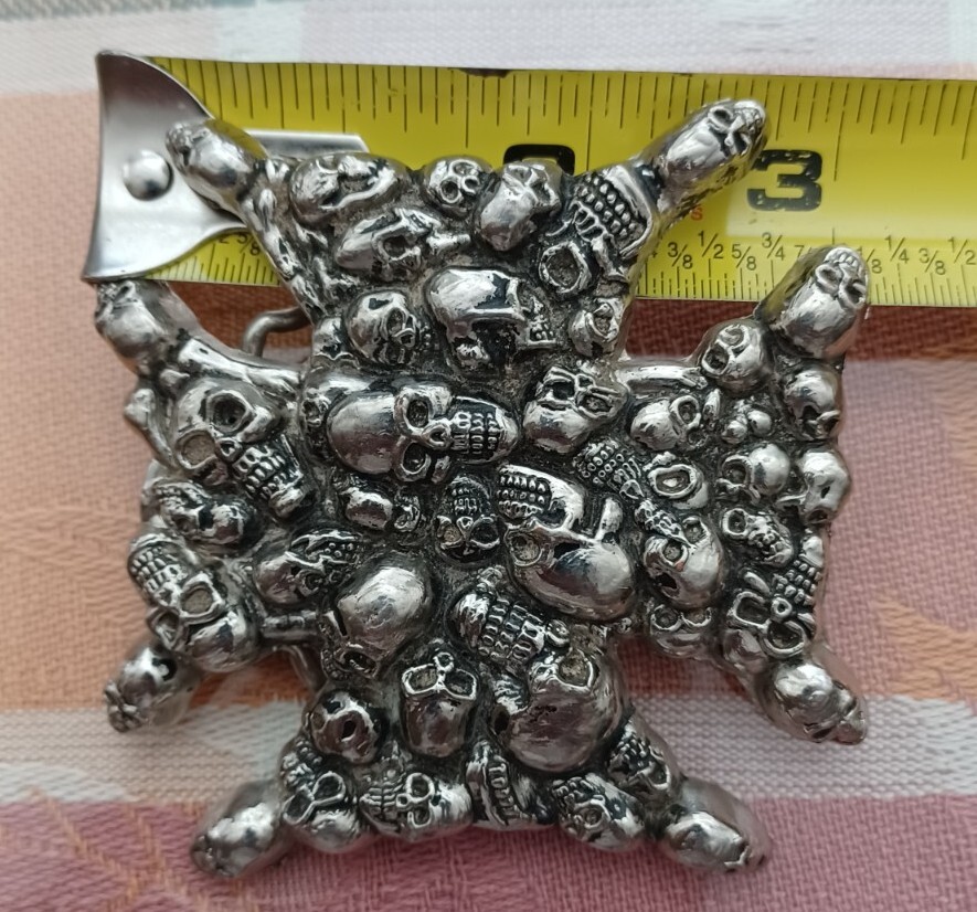 Skull & Cross Belt Buckle # 4640 Great American Products Texas Skulls