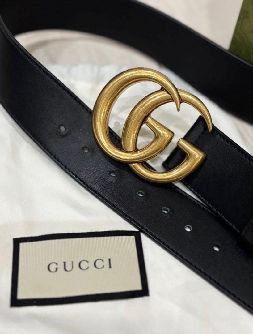 GUCCI Pre-Owned Black Leather Belt 38 Inches