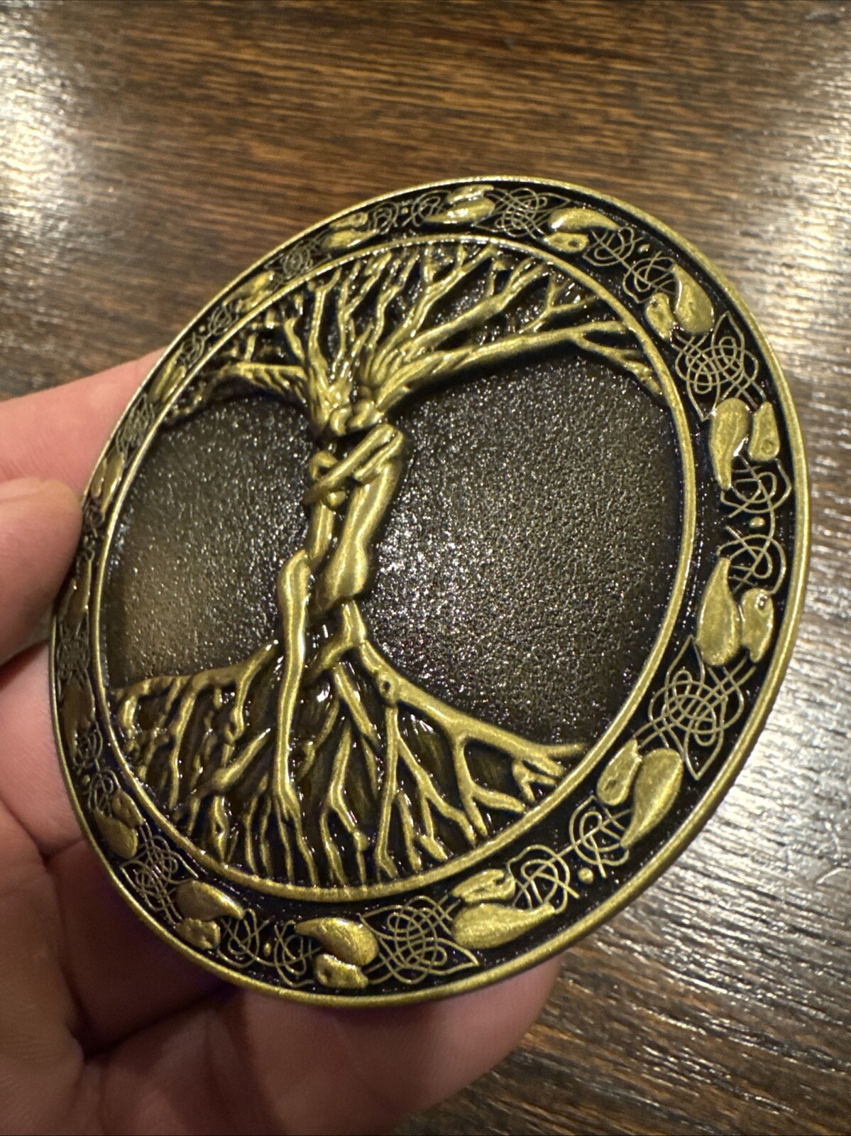 Tree of Life Belt Buckle Collector Christian Catholic Patriot Patina Collector