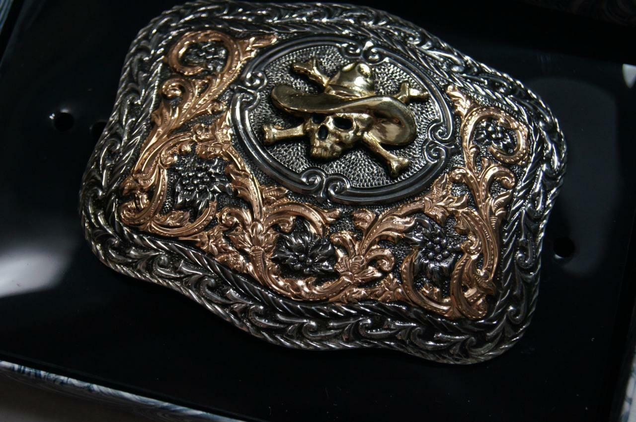 Crumrine Western Belt Buckle Cowboy Skull C10141