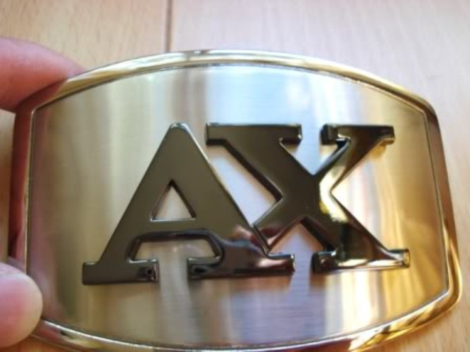 AX Design Black Color Logo Shinning Silver Belt Buckle