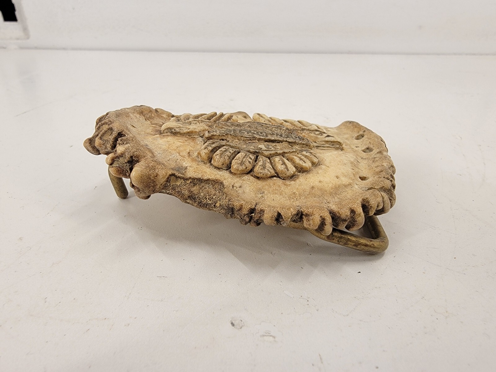 Vintage Elk Antler Belt Buckle With Eagle HD Motorcycle Brand Motif