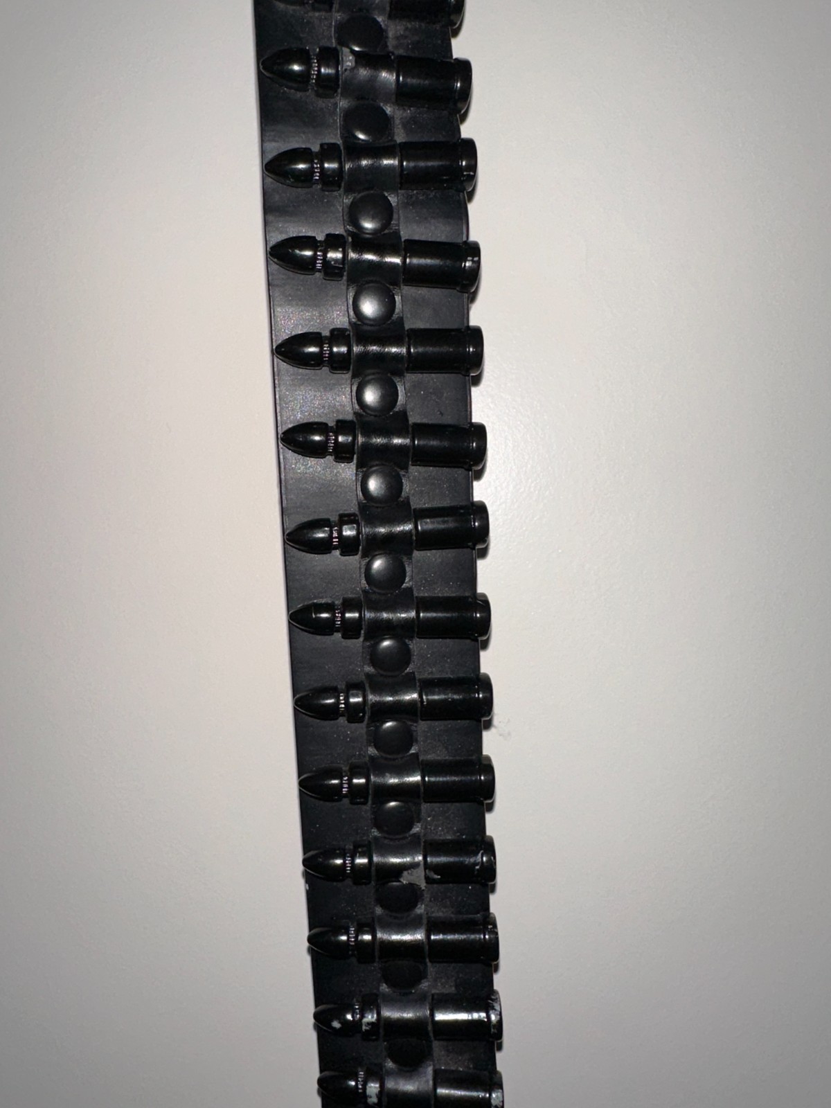 Vintage Style Heavy Metal Bullet Belt with Buckle – Real Leather – 41.5 Inch